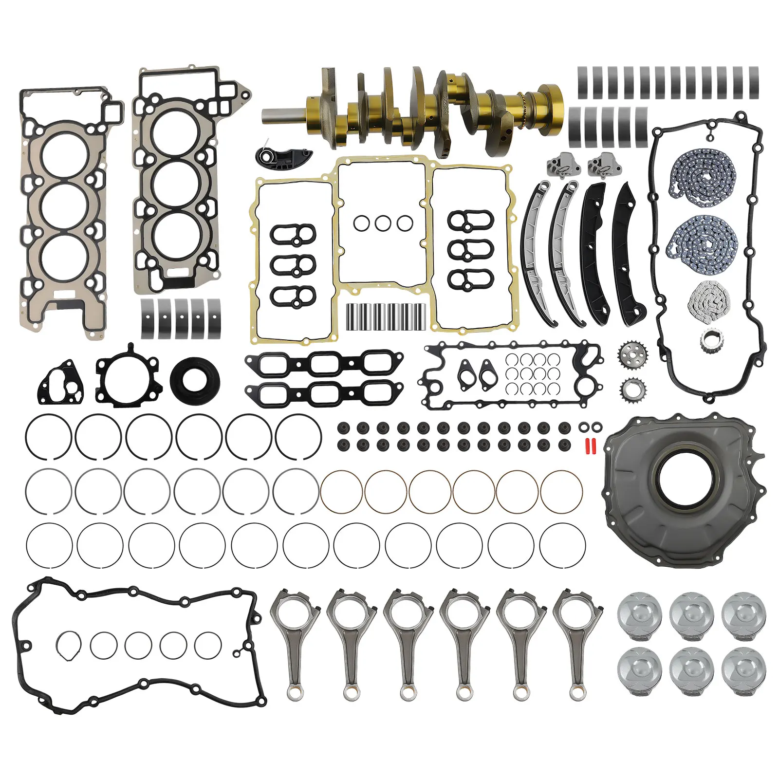 

Engine Rebuild Overhaul Kit for Jaguar Land Rover Range Rover Gas Aj126 3.0L V6
