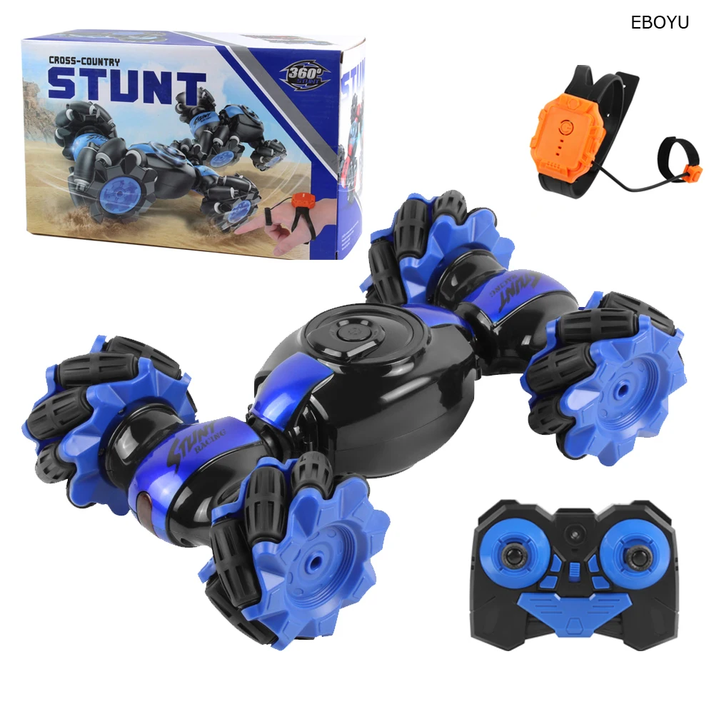 EBOYU 026S RC Car 2.4GHz 4WD 20KM/h RC Stunt Car Off Road Drift Twisting RC Car with Gesture Sensor Watch Toy RTR