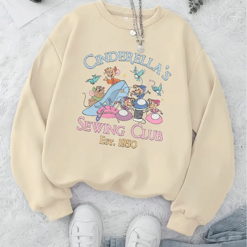 ديزني سندريلا الخياطة نادي ريترو 1900 نمط المرأة هوديي شتاء جديد غير رسمي موضة الرجال والنساء ملابس الشارع #3