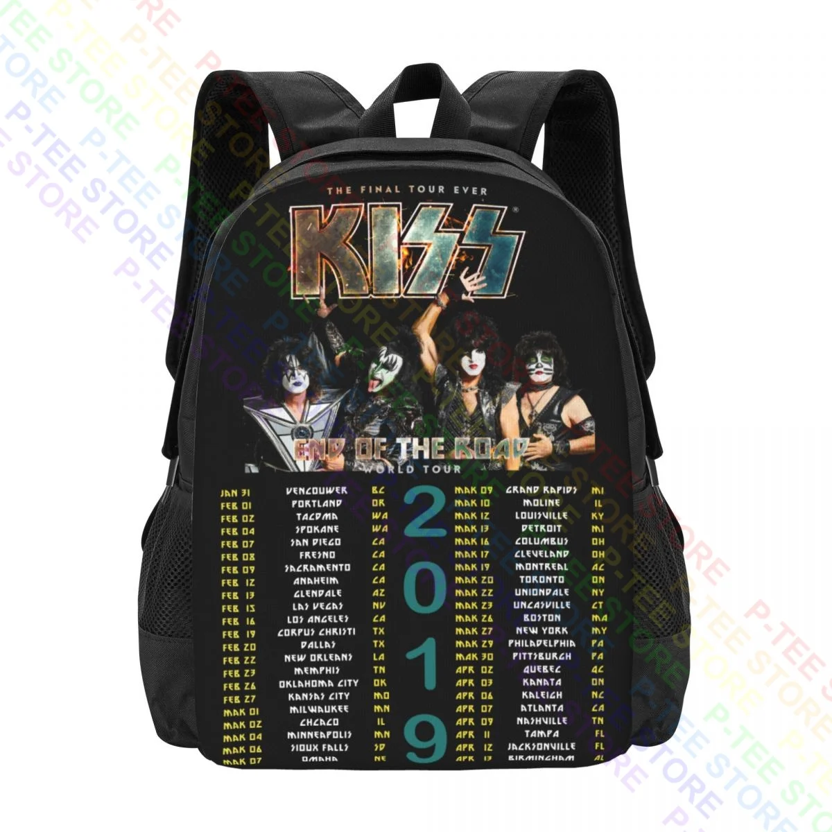 The Final Tour Band Kiss End Of The Road World 2019 P-1740Backpack Large Capacity Portable Sports Style