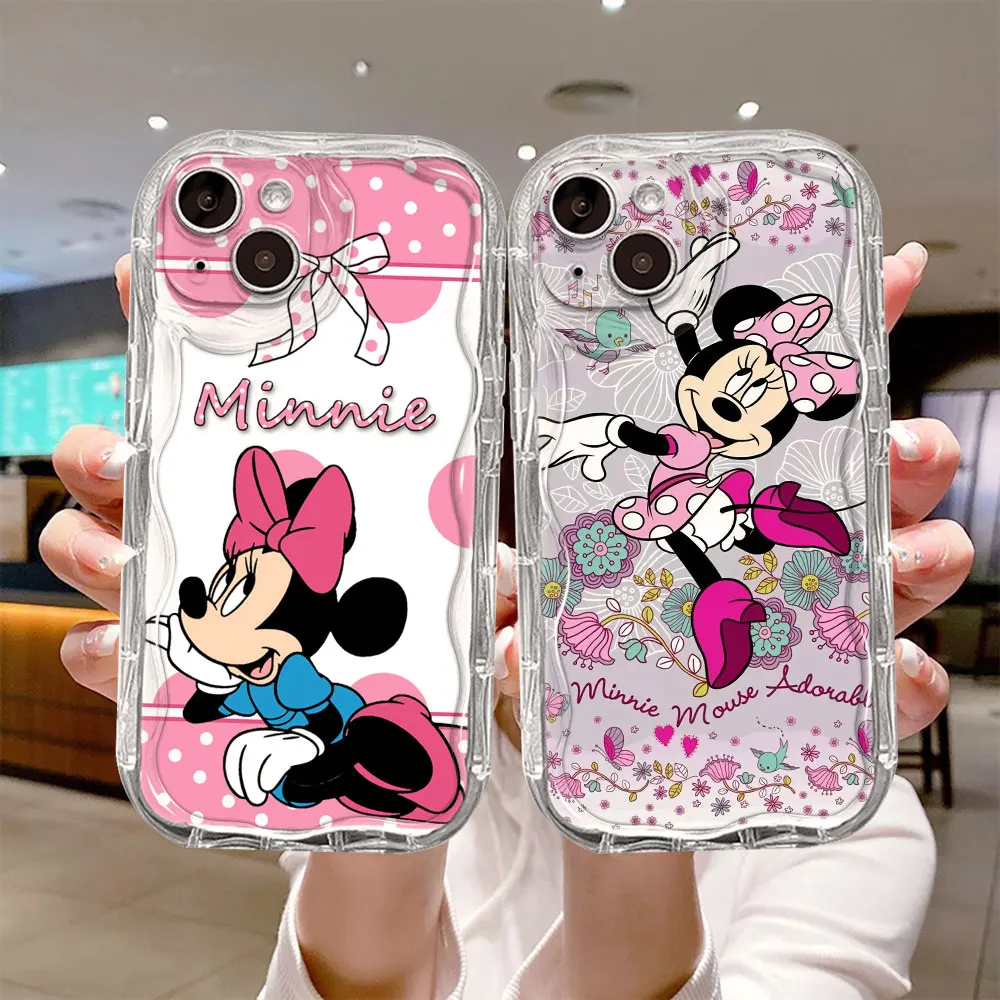 Creamy Texture Phone Case For Apple iPhone 13 15 Plus 14 Pro Max 12 Mini 11 7 8 SE XR X XS 6 6S Luxury Cover Cute Mouse Minne