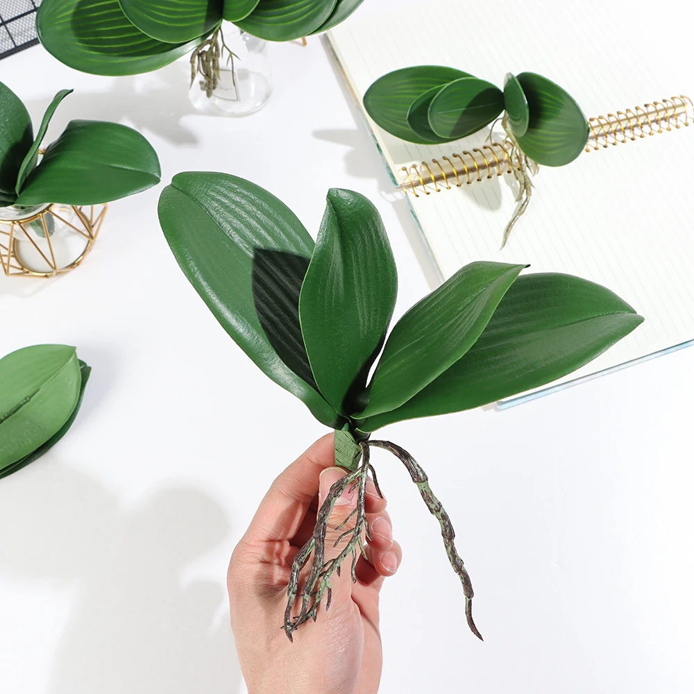 New Simulation Leaves Phalaenopsis Leaf Artificial Plants Plastic Grass Flowers Orchid Leaves Wedding Festival Spring Home Decor
