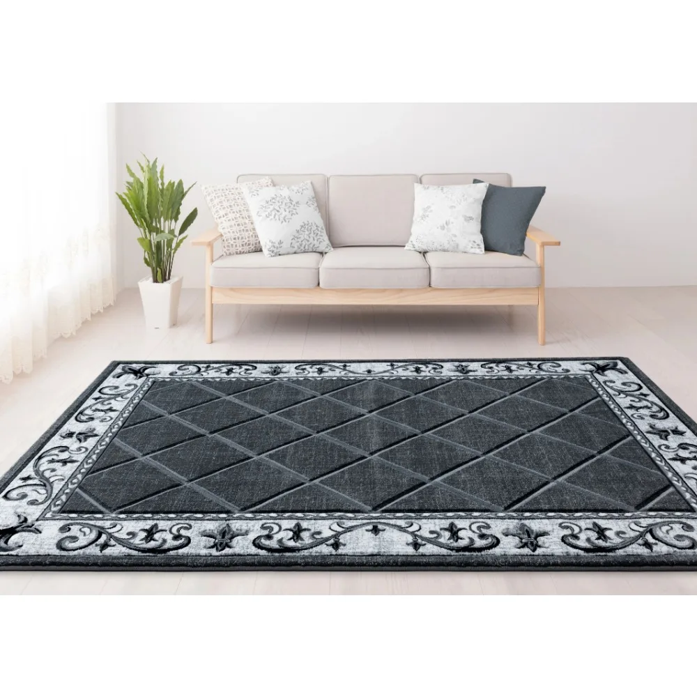 

United Weavers Drachma Kengsley Transitional Border Accent Rug, Grey, 2'7 x 4'2