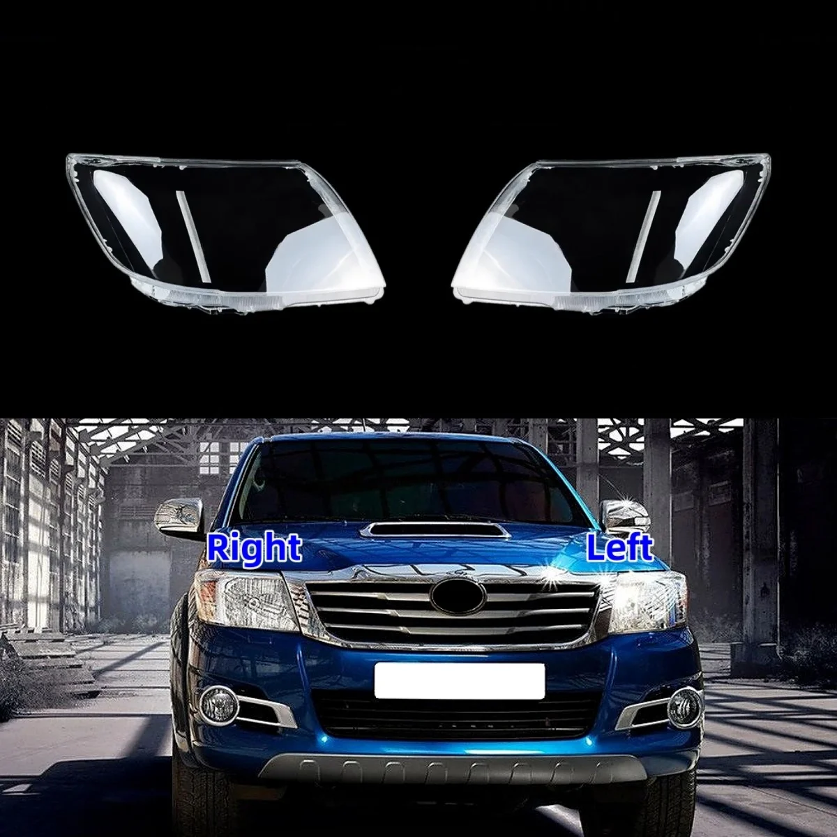 

Car Front Headlight Cover For Toyota HILUX 2012 2013 2014 Transparent Shell Lampshade Glass Masks Aotu Headlamp Cover Lens