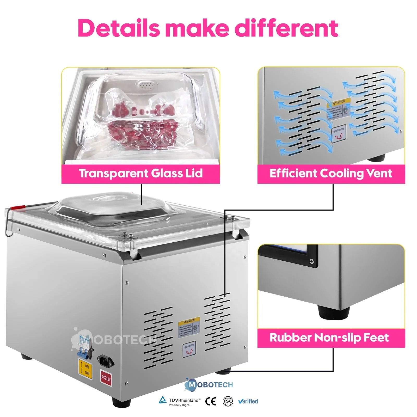 High Quality DZ-260 Food Meat Vegetables Fish Seafood Single Plastic Bag Chamber Vacuum Sealer Vacuum Packing Machine