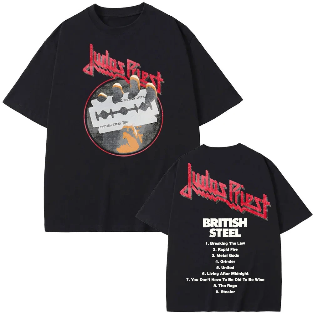 

Футболка Judas Priest, уличная футболка в стиле хип-хоп, рэпер, футболки с короткими рукавами и круглым вырезом, летняя хлопковая футболка Sudaderas, мягкие удобные футболки