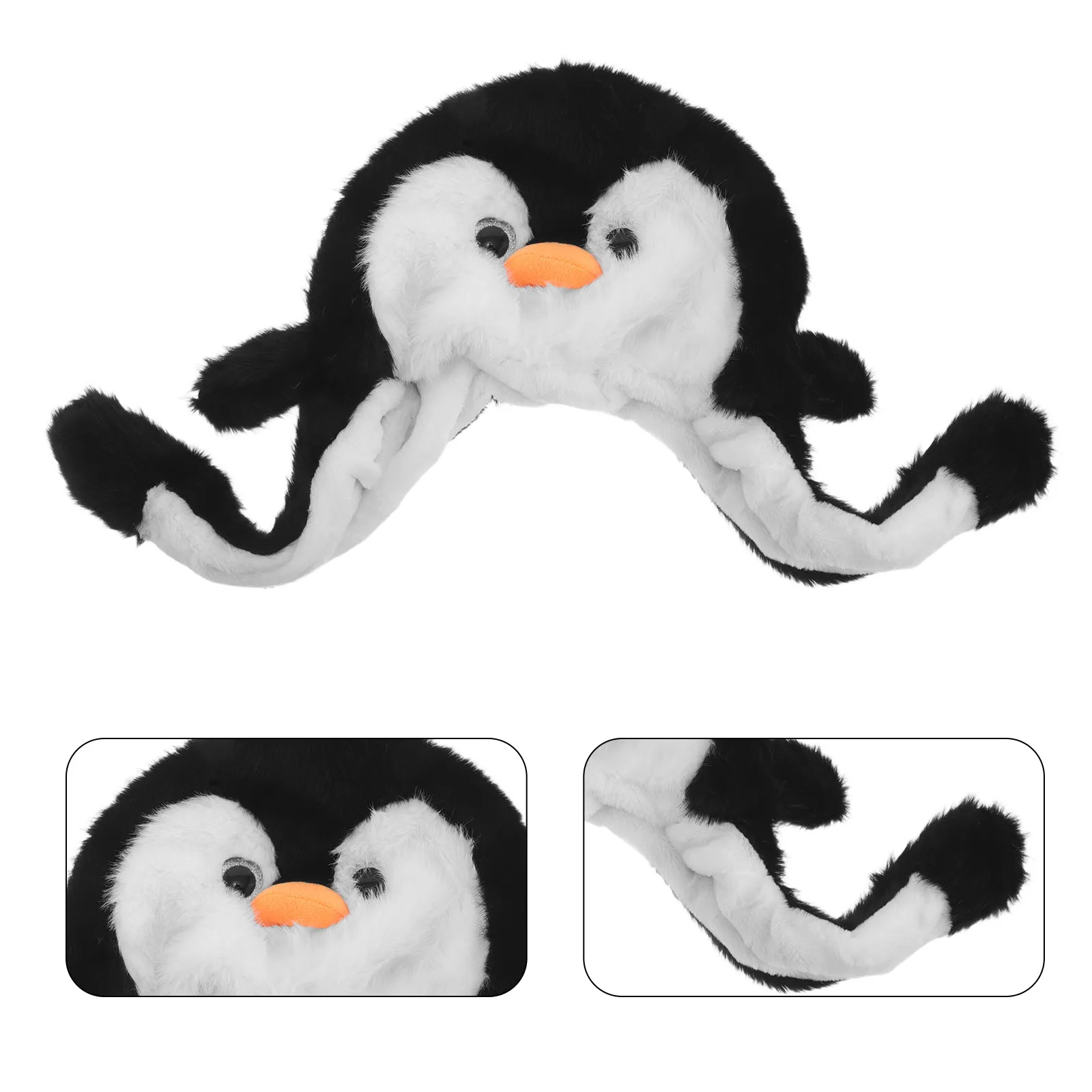 Funny Animal Hat Moving Ears Soft Penguin Winter Warm Cap Cold Weather Party Photography Animals Ears Headbands Cute