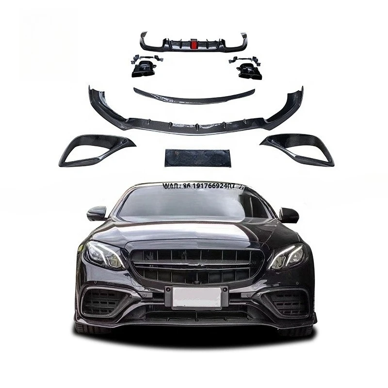 B Style E63 Body Kit for Bens E Class Real Carbon Fiber Fabric Rear Diffuser Spoiler Auto Body Part
