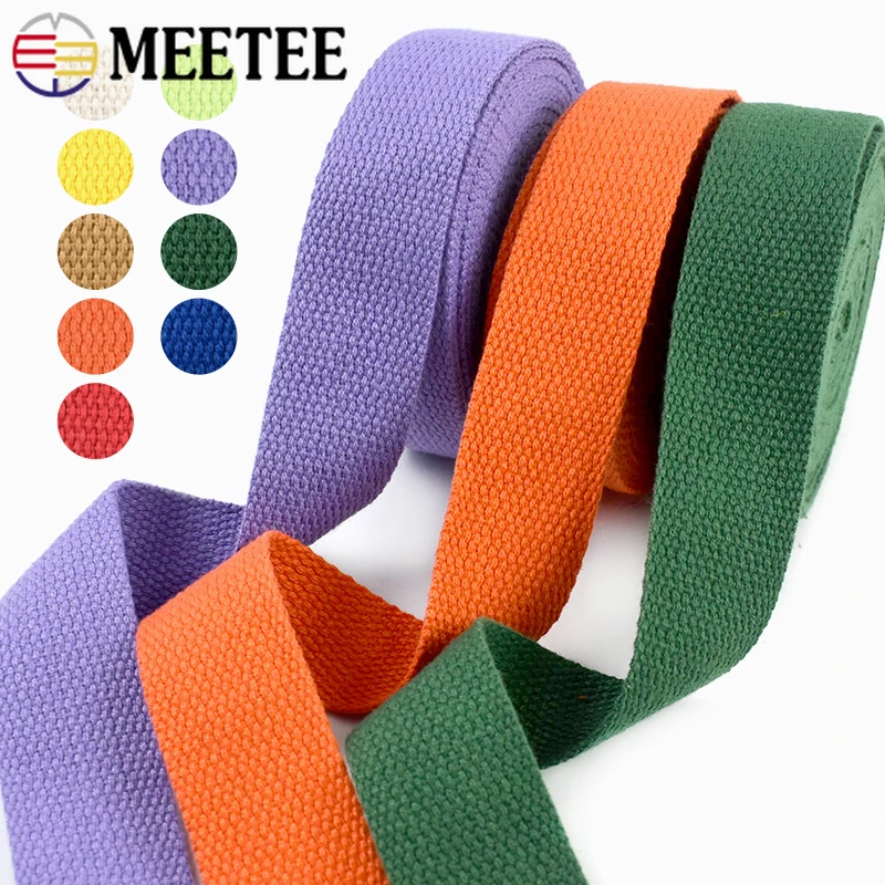10 Meter 20/25/32/38/50mm Dickes Baumwoll-Gurtband Nylon-Gurte für Rucksäcke Sicherheitsgurte Canvas-Band DIY Taschen-Nähzubehör
