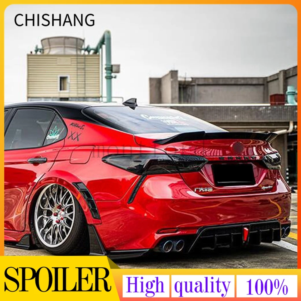 

FOR Toyota Camry ABS Gloss Black Material Rear Spoiler Wing Lip Tail Fin Decorative Accessories Refit Body Kit M4 STYLE 2018+