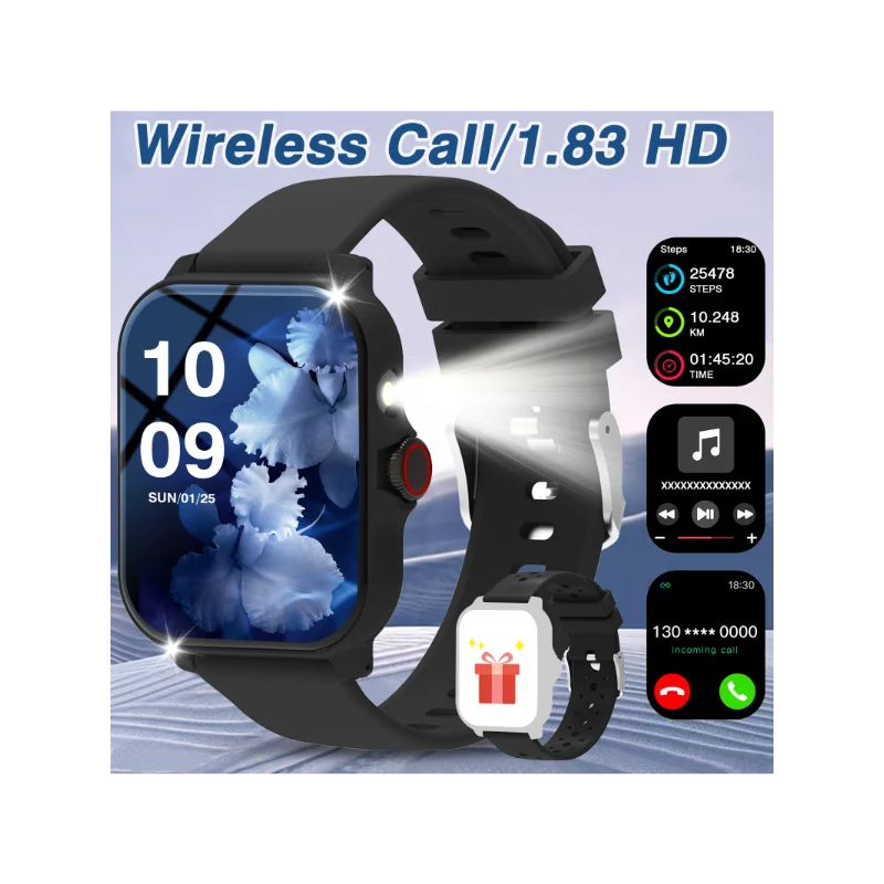 

Smartwatch Compatible for IPhone/Android, Full-Touch HD Screen,Music Playback, Activity Tracker, Wireless Call,for Men & Women