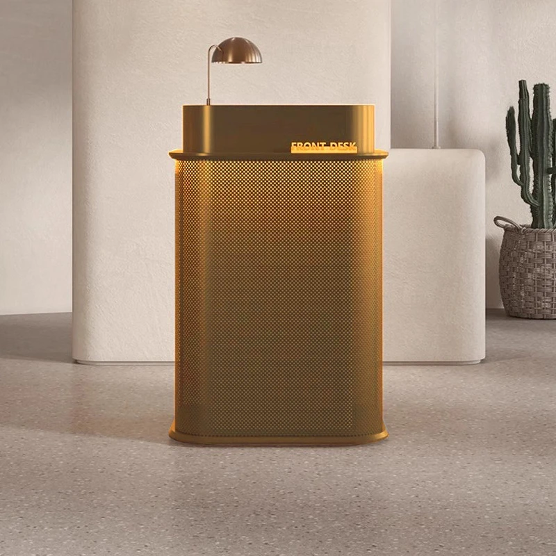 Shop Reception Desk Small Receiving Desk Bronze Restaurant Welcome Information Catering Shop Guide Paint
