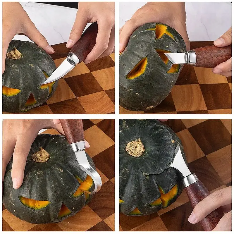 مجموعة سكاكين نحت يدوية - نحت اليقطين/ملعقة خشبية/نحت، للمبتدئين والمحترفين، هدية عيد الميلاد/عيد الأطفال