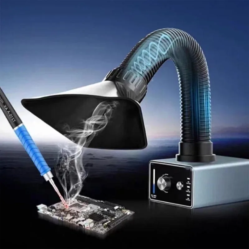 Small Desktop Smoke Purifier Multifunctional Exhaust Fan Smoke Extractor Fan Super Strong Suction AI Voice Control Machine