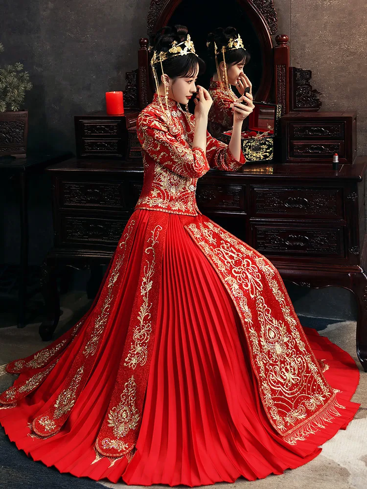 

Wedding female bride Chinese wedding dress, wedding dress, toast dress, show clothes