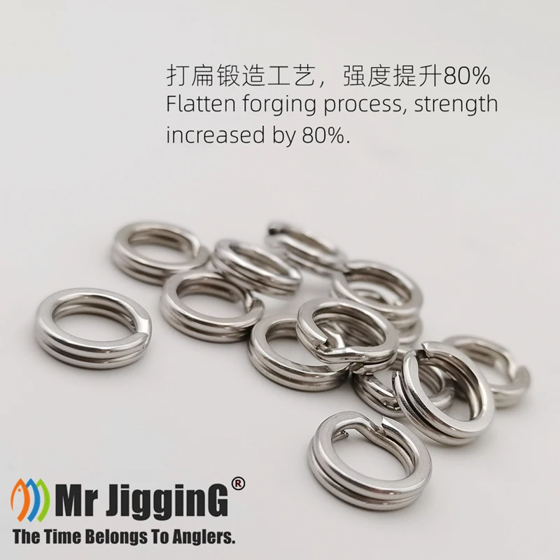 السيد JigginG سبليت خواتم S304 الفولاذ المقاوم للصدأ 3-7 مللي متر جودة عالية تعزيز دائرة مزدوجة جولة المفاجئة موصل الصيد اكسسوارات