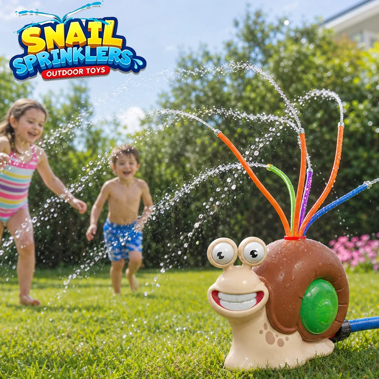 Kids Yard Toys - Детская уличная игрушка-разбрызгиватель в виде улитки,