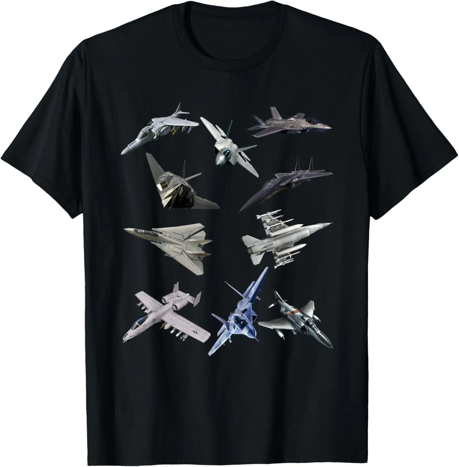 

F22 Raptor F18 Hornet F4 Tomcat F35 F15 F16 F117 A10 F4 T-Shirt Short Sleeve Casual 100% Cotton Shirt