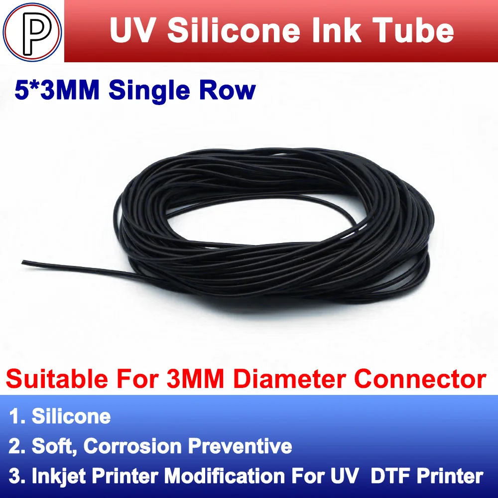 

DTF UV Ink Silicone Tube Soft Pipe For Inkjet Printer Film Printing Modification Tubing Single Row Line 5*3MM DTF Silicon Hose