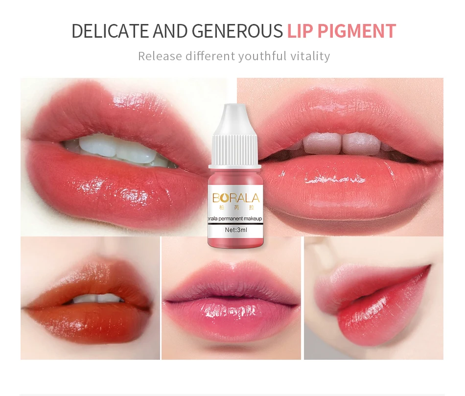 Borala 26 Farben Permanent Make-up Pigment Lippen-Tattoo-Tinten Vegane Augenbrauen Microblading Pigmente 3ml Körperkunst-Tinte für PMU-Künstler – Detail 14