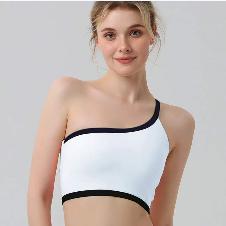 New Faion Cross-Border Yoga Innerwear Sports Fitn Bra Naked Sensation One-oulder Design Yoga Suit Set for Women