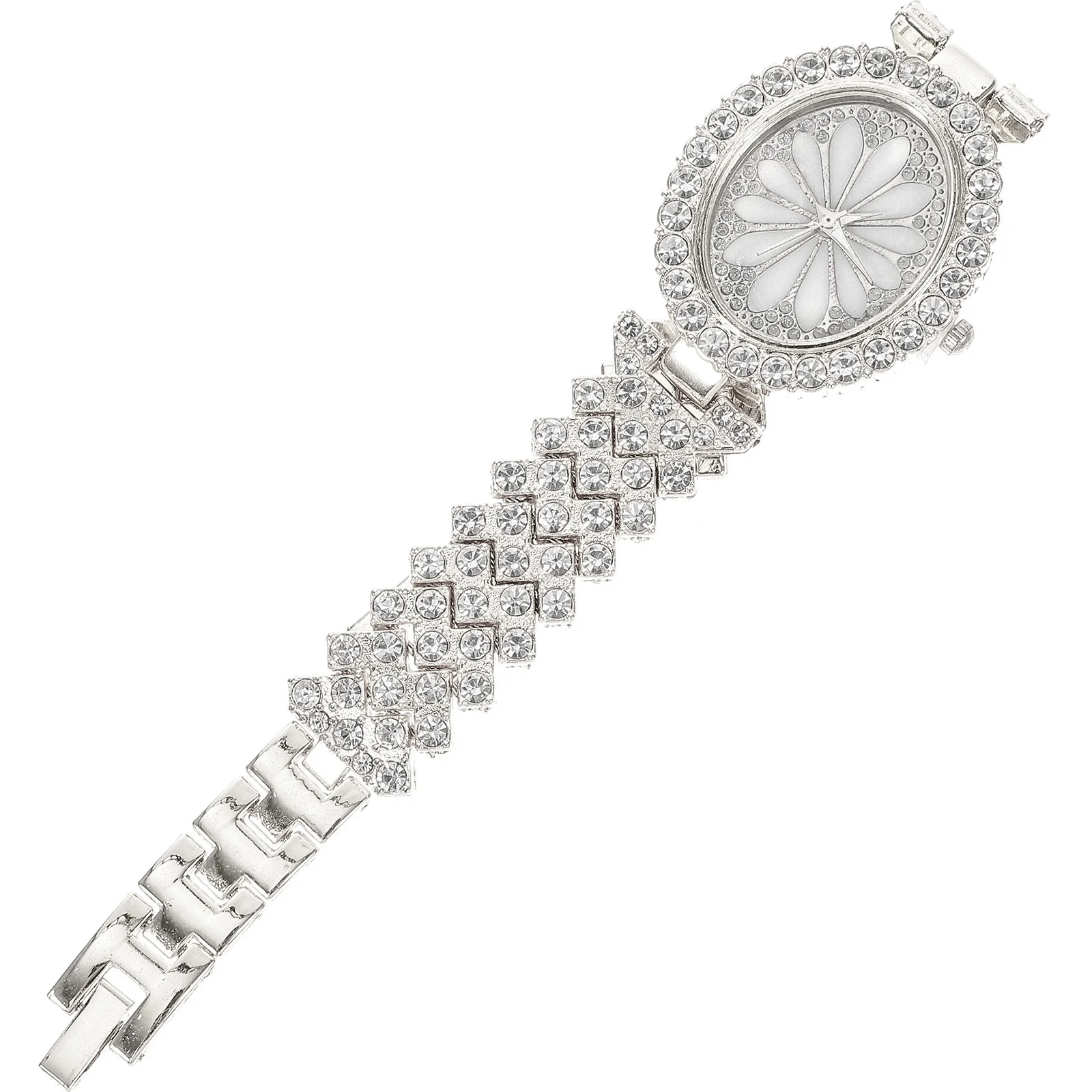 Women Watch Rhinestone Embellished Lightweight Elegant Casual Wristwatch Stylish Female Fashion Decor Adjustable Strap Quartz