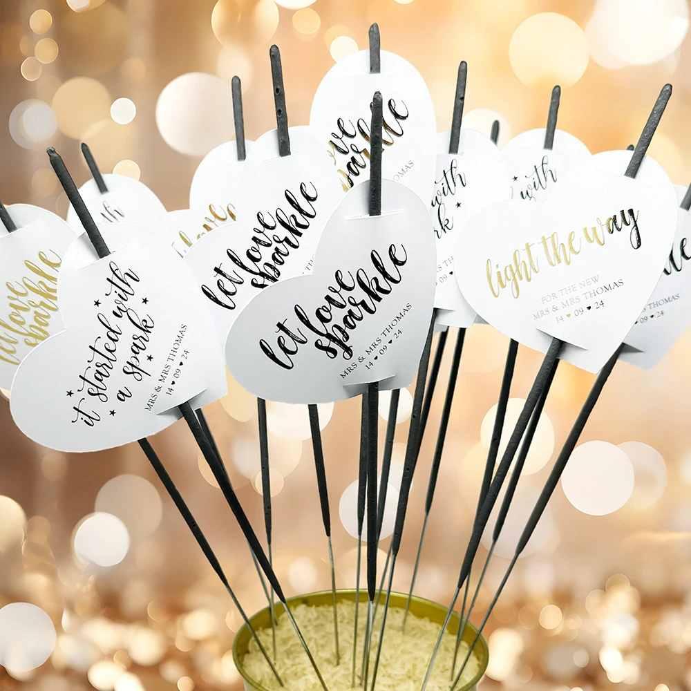 Personalized Sparkle Tags for Wedding Christmas Birthday Party Custom Sparkler Label Wedding Favor Card Wedding Tags