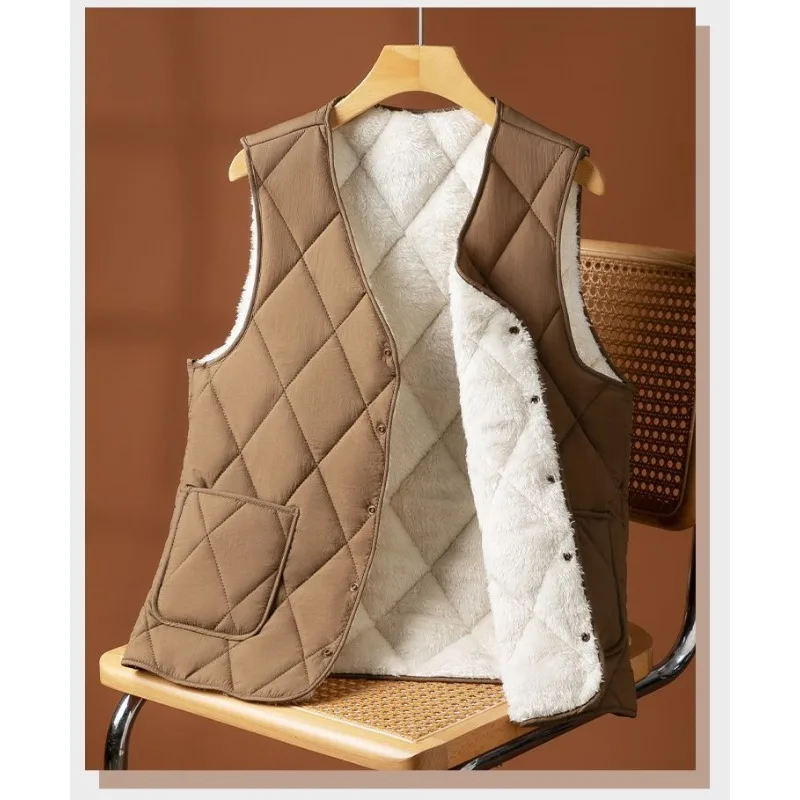 

New Middle-aged and Elderly Down Cotton Vest Men's Velvet Thickened Warm Winter Jacket