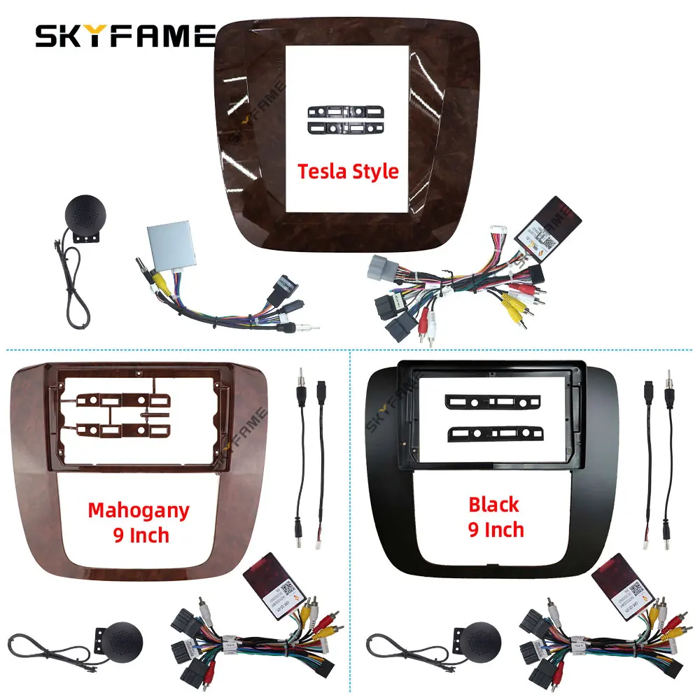 SKYFAME Car Frame Fascia Adapter Canbus Box Decoder Android Radio Dash Fitting Panel Kit For GMC Yukon Chevrolet Silverado Tahoe