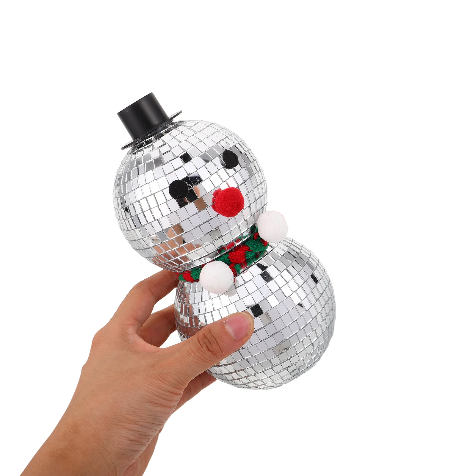 

Decor Mirror Ball Party Snowman Christmas Disco Balls Sculptures Tabletop Silver Shape