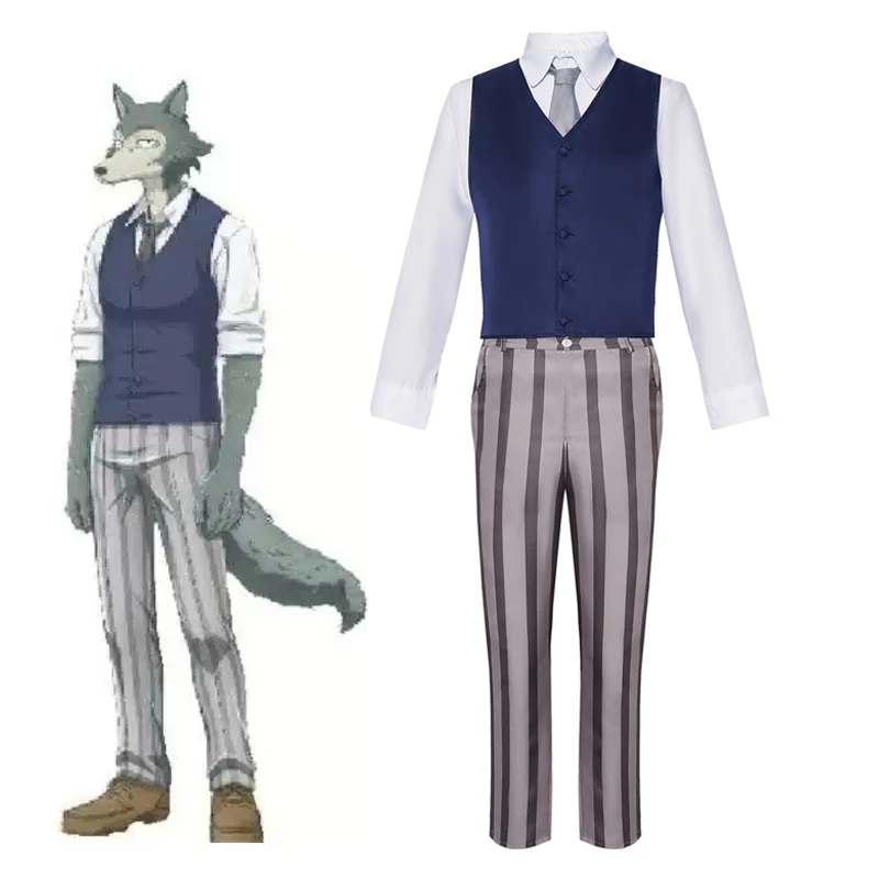 Costumes de cosplay Anime Beastars, uniforme de loup gris Legoshi, costume de cosplay Carnivore Legosi, costume bleu de l'Académie Cherryton