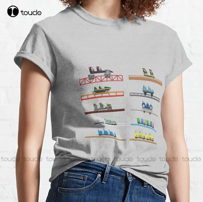 

New Kings Dominion Coaster Cars Design Classic T-Shirt Cotton Tee Shirt Cotton Tshirts For Women Custom Aldult Teen Unisex