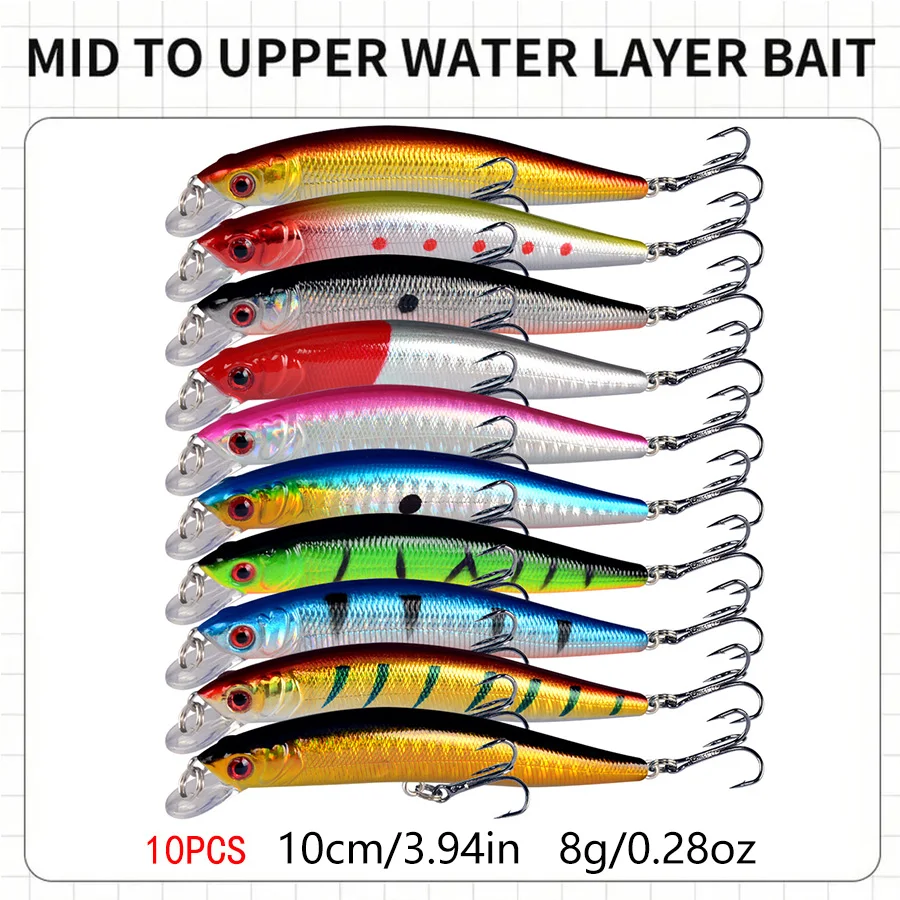 29pcs/box Hard Artificial Bait Kit Jerkbait Minnow Crankbaits Fishing Lures Set Wobblers For Bass Trout Salmon Crappie Walleye