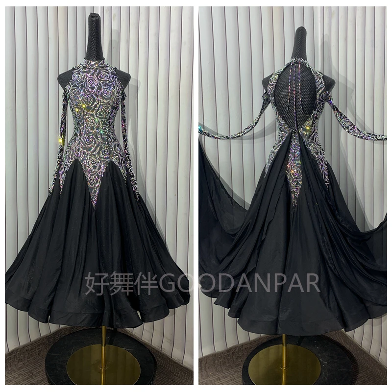 

2025 new Ballroom Dance Competition Dresses Dance Costumes Waltz Dress For Dancing Clothes Dance Wear Dress Costume black