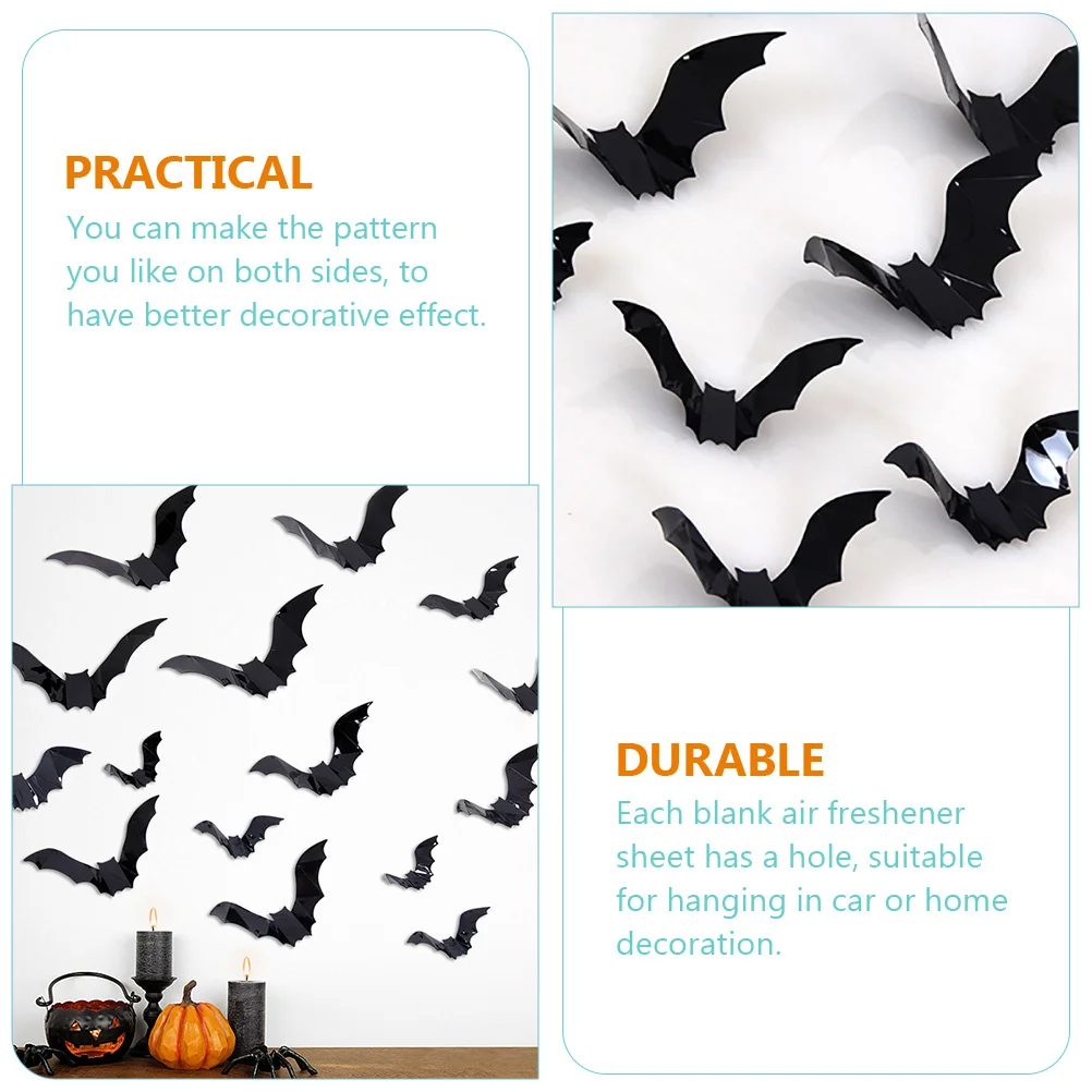 

72Pcs 3D Halloween Bat Decals for Home Decor and Party Favors Halloween Sticker 3D Bats Sticker Bat Decals