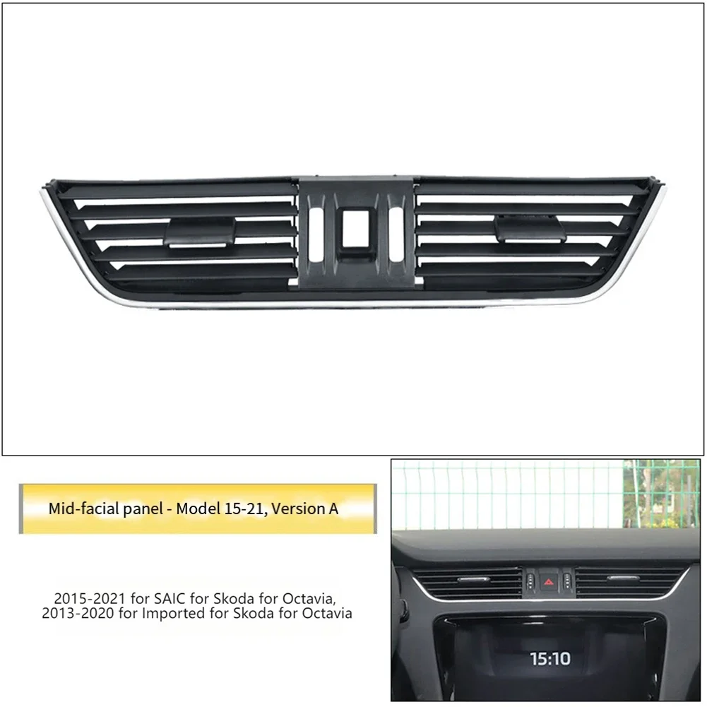 

Car LHD Dashboard Center A/C Grille Vent Air Conditioner Outlet Panel Replacement For For Skoda Octavia 2015-2021