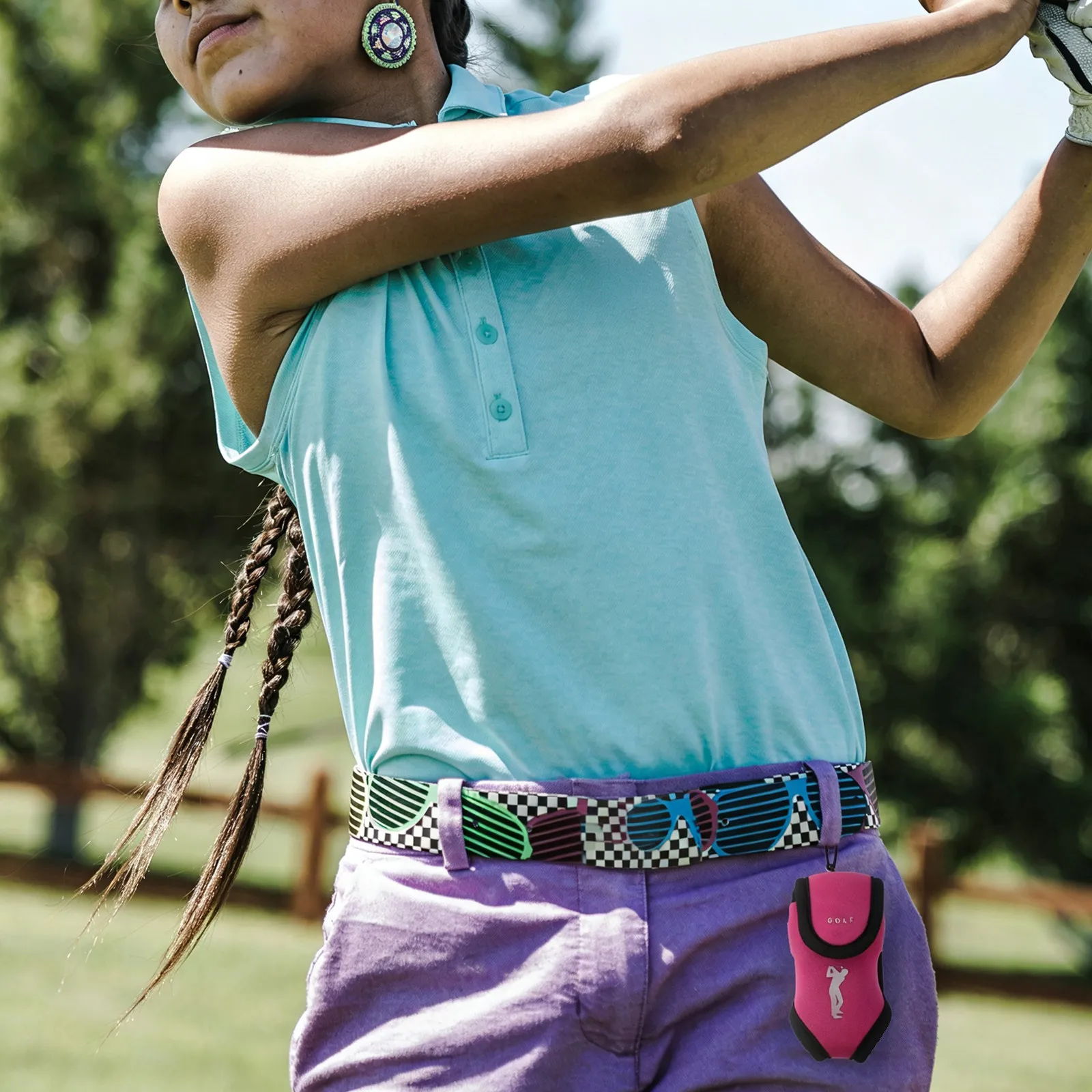 Golf Ball Bag Pouch Holds 4 Tees 2 Balls Easy Grip Buckle Closure Convenient Opening Closing Ideal Gift for Golf