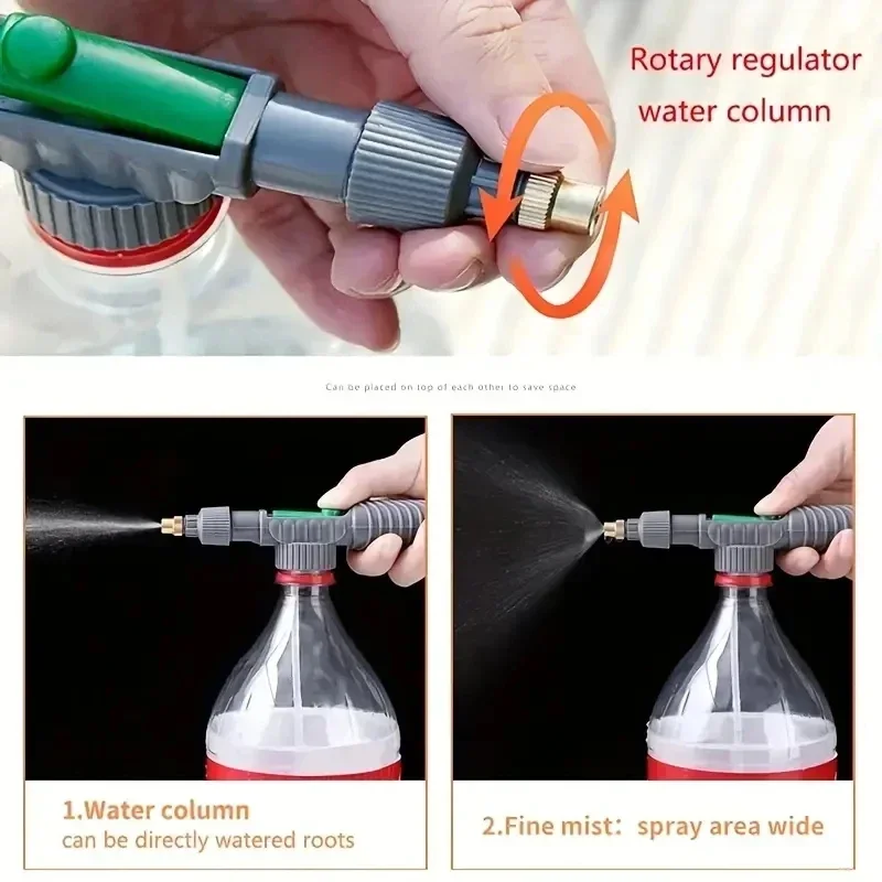 1 Set,Adjustable Beverage Bottle Sprayer Watering Flower SprinklerSprinkler Pressure Atomizer Nozzle Gardening Tools ﻿