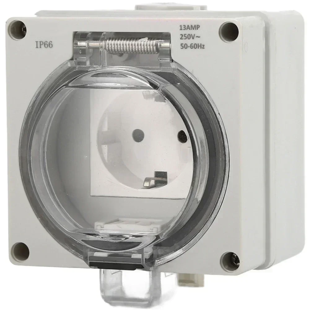 IP66 Outdoor Waterproof Socket EU-style Rainproof Switch Socket Charging Outlet For Test Measurement Tool Accessory