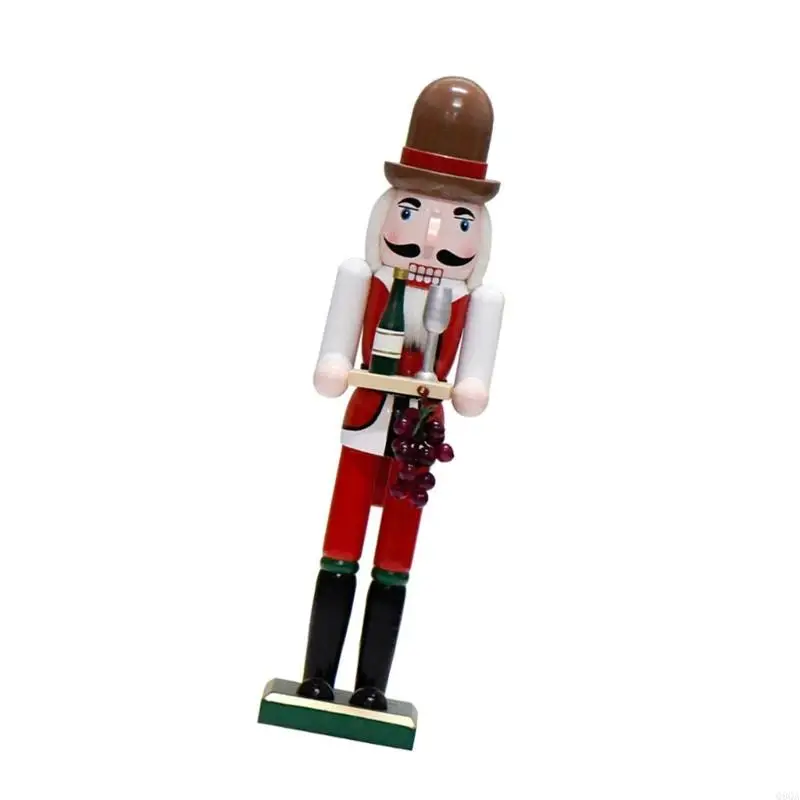 Q9QA Christmas Wine Maker Nutcrackers 38cm Figurine Statue Holiday Mantel Decors