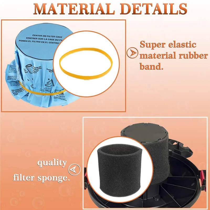 BAAM-Сменные стопорные ленты для дисковых фильтров из сухой бумаги Shop Vac — пенопластовый рукав 90107, подходит для 5 галлонов и больших единиц