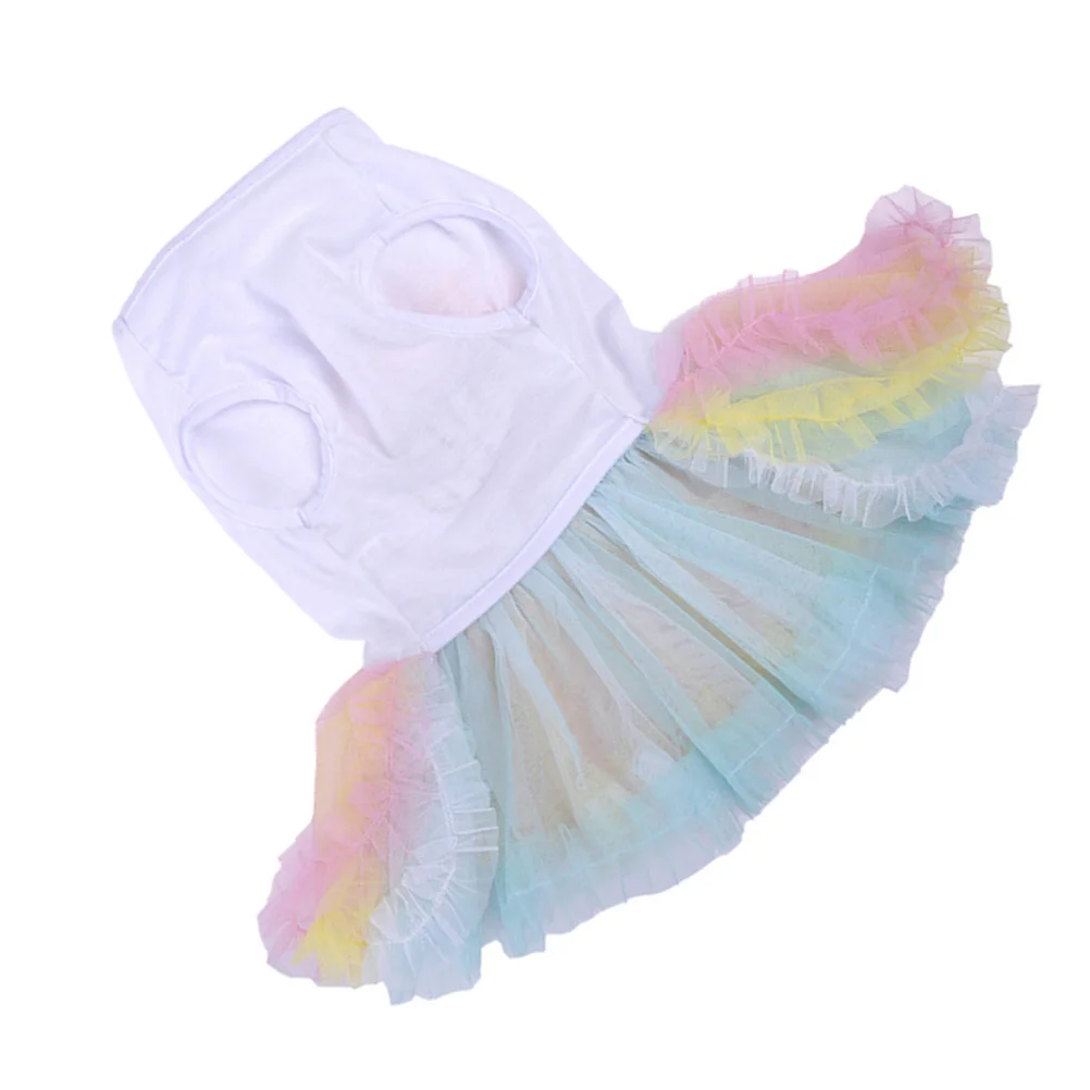

Colorful Cake Skirt Dog Clothes Spring Summer Thin Cotton Material Stretchy Pet Clothing Size Xl Puppy Summer Skirt Pets Dress