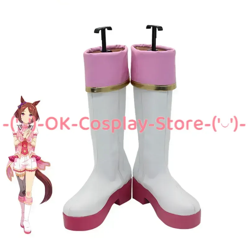 Game Pretty Derby Sakura Laurel  Cosplay Shoes PU Leather Shoes Halloween Carnival Boots Cosplay Prop Custom Made