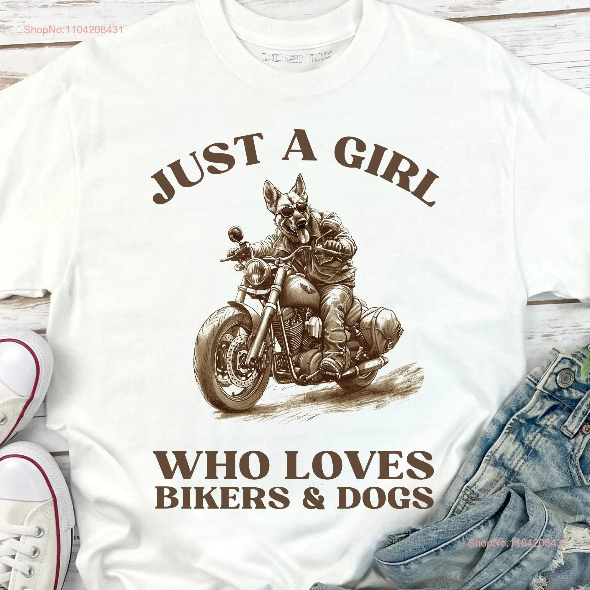 

Vintage Biker German Shepherd T Shirt Motorcycle Retro Funny GSD for Dog Lovers Mom long or short sleeves