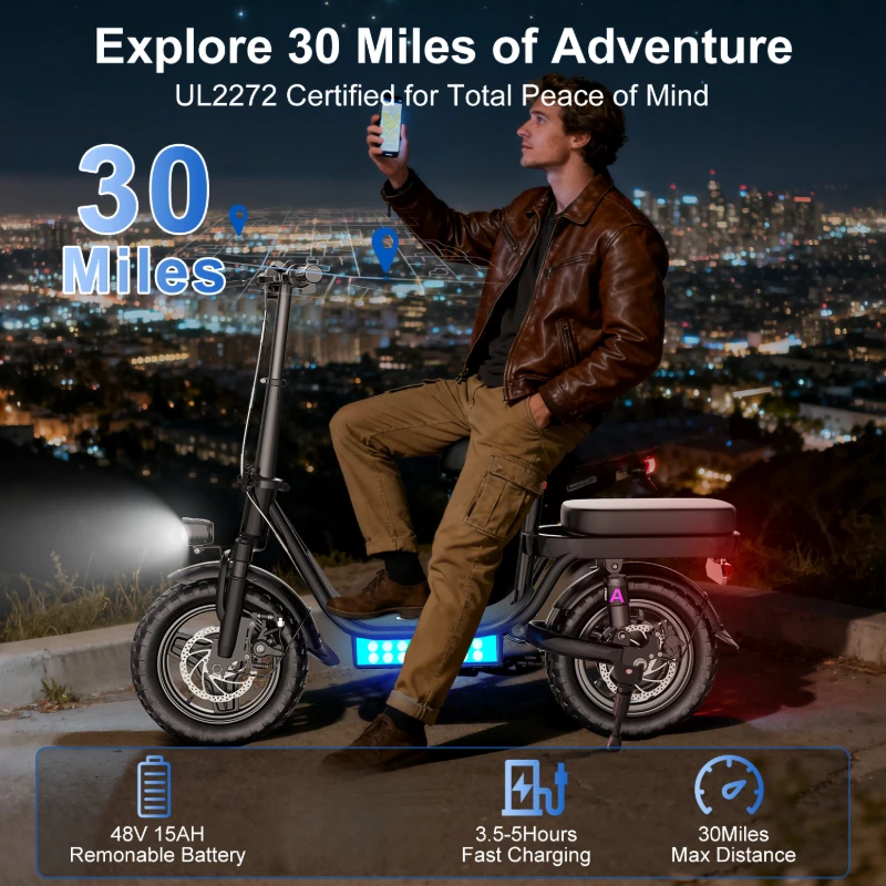 

New Arrival Adult Electric Bicycle,30miles 48v 1000w Peak Motor Ebike,adjustable Front Brake Seat,electric Bike Scooter Adult