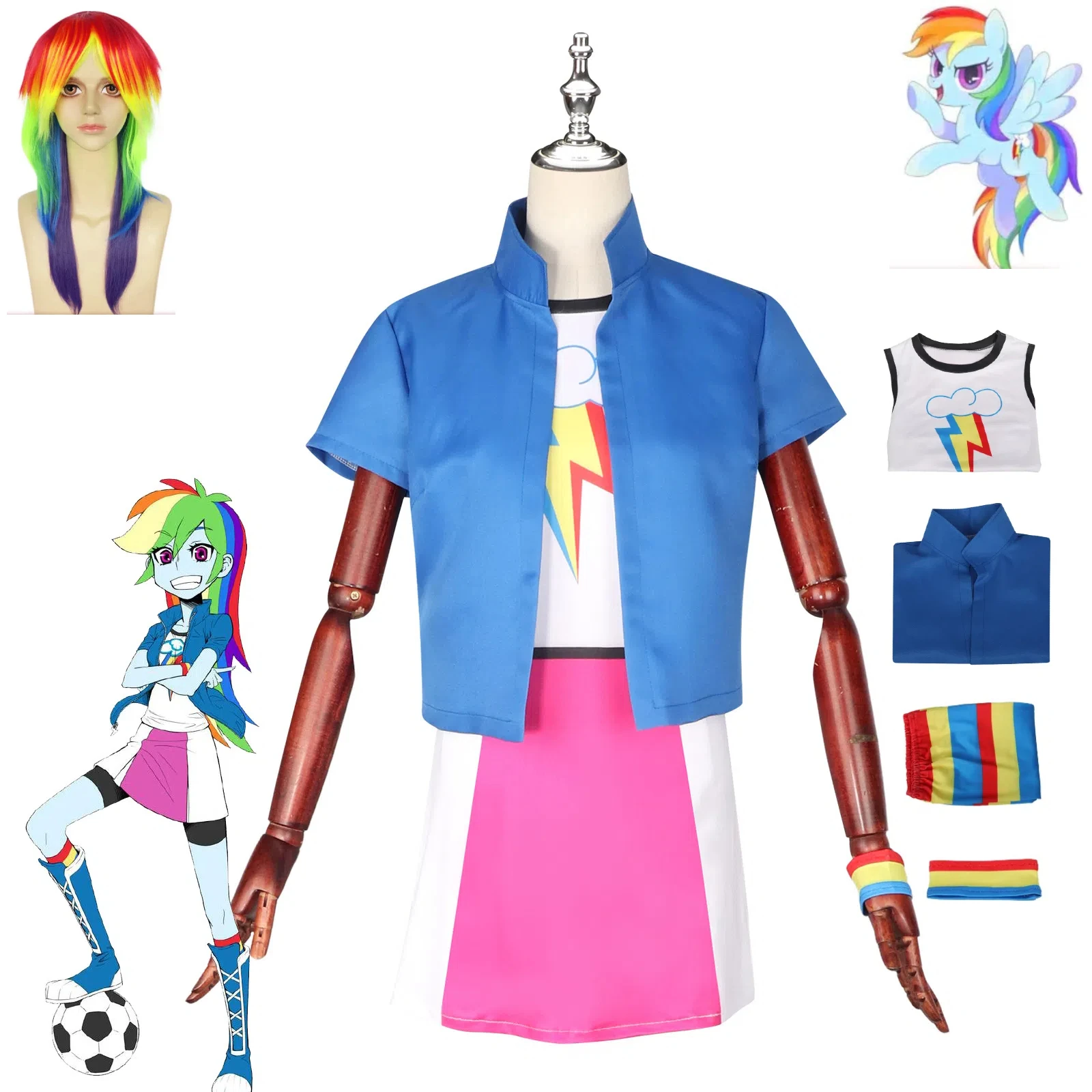 

Cartoon Costume Rainbow Pony My Bao Lijun Role Mah Country Girl Animation Theme Stage Dress Up Female Suit