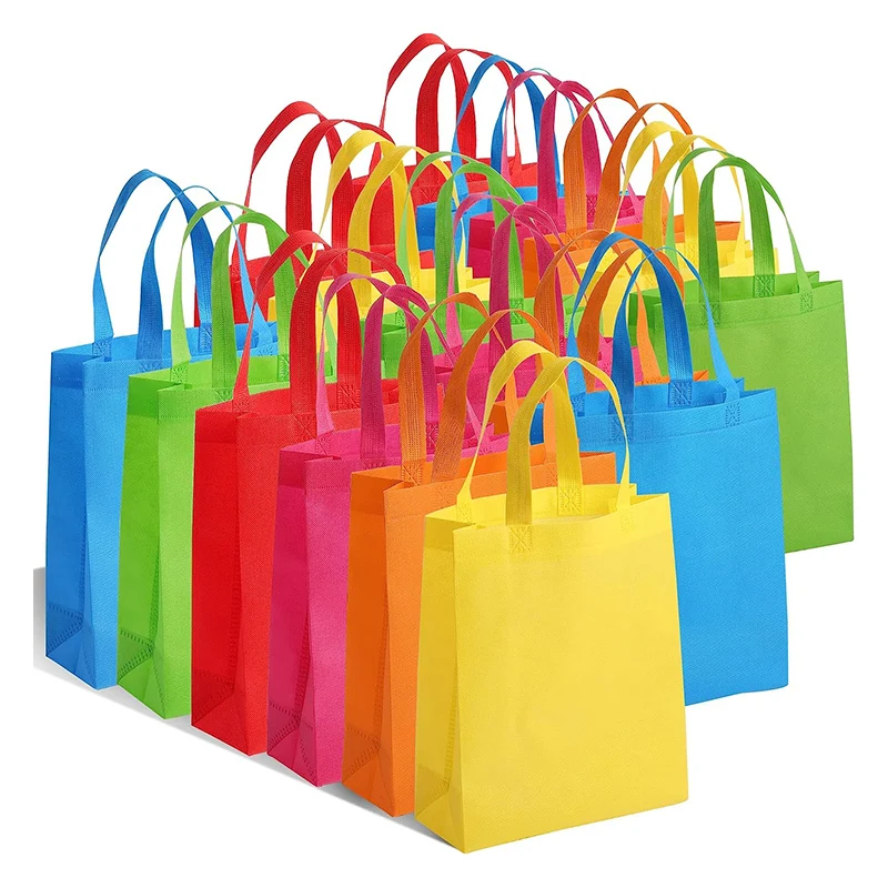 Reusable Non-woven Shopping Bag Eco-friendly Bag Handbag with Handle Solid Color Fabric Bag Birthday, Wedding Party Gift Bag