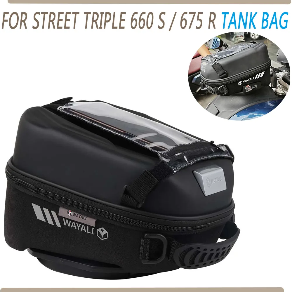 

For Street Triple S 660 S R 675 R Tank Bag Luggage Tanklock Tank Lock Racing Bag Storage Bag with Touch Pocket