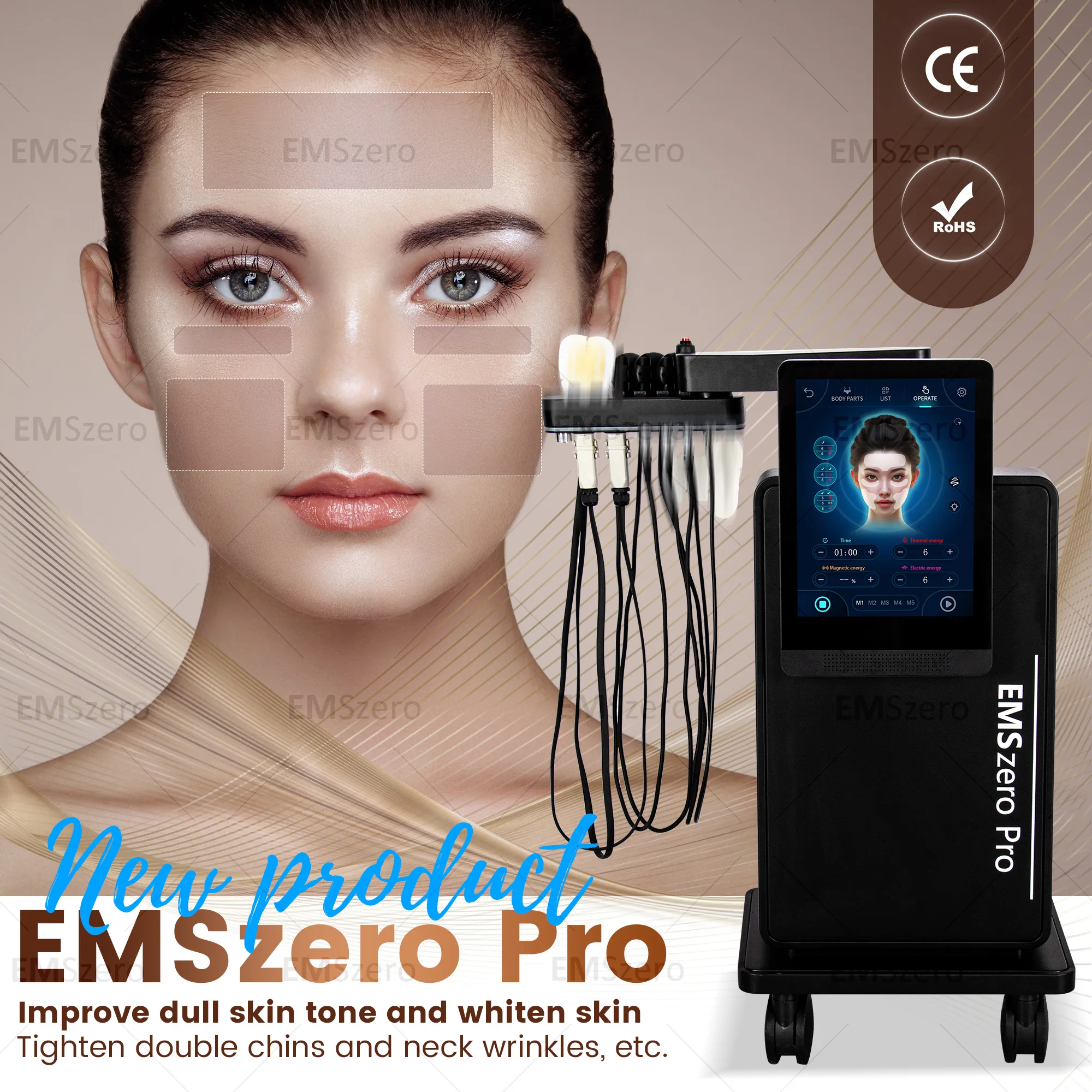 Machine de beauté qualifiée Ale EMSzero, antidéformation, dernière conception, augmente la tension musculaire du visage, dispositif de levage du visage