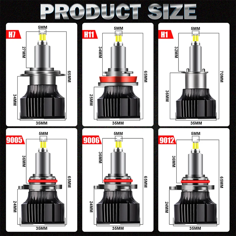 Dualvision H7 H11 H1 LED المصابيح الأمامية للسيارة H8 H3 9005 HB3 9006 HB4 9012 HIR2 6000K 12V Canbus 360 CSP رقائق STG مصابيح السيارات للعدسة